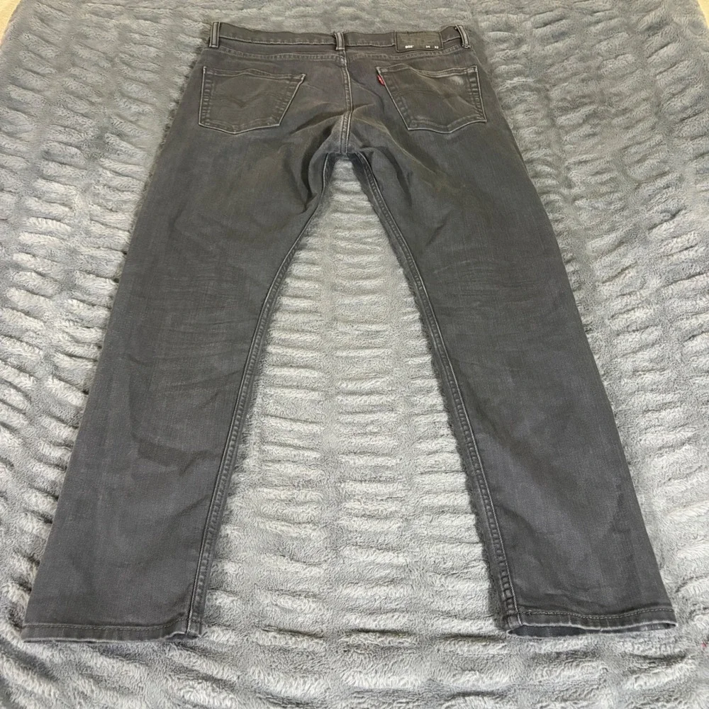 Levis 502 Regular Taper Jeans Mens 34x32 Faded Black Gray Stretch Denim AR691